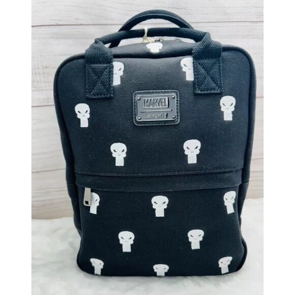 Loungefly Marvel The Punisher Allover Skull Mini Backpack NWT